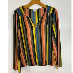 Allison Joy Striped Top  Women’s  Long Sleeves 100% Polyester Size: S